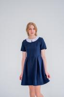 Платье школьное синее однотонное для девочки